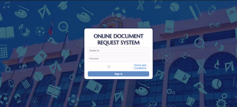Online Document Request System project evidence