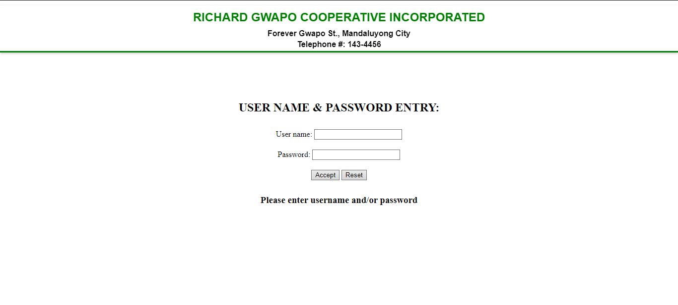 PHP-Loan-System login page